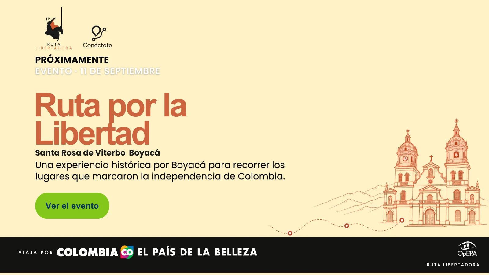 Ruta por la Libertad, evento del 11 de septiembre en Santa Rosa de Viterbo, Boyacá